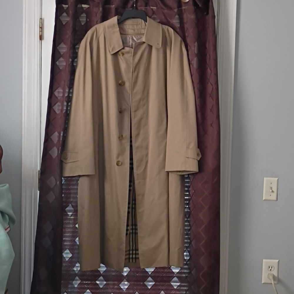 ❤️MENS BURBERRY Khaki with Nova Check Zip Liner Trench Coat Size 40